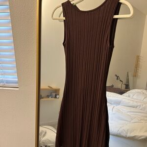 Princess Polly Chocolate Ribbed Mini Dress